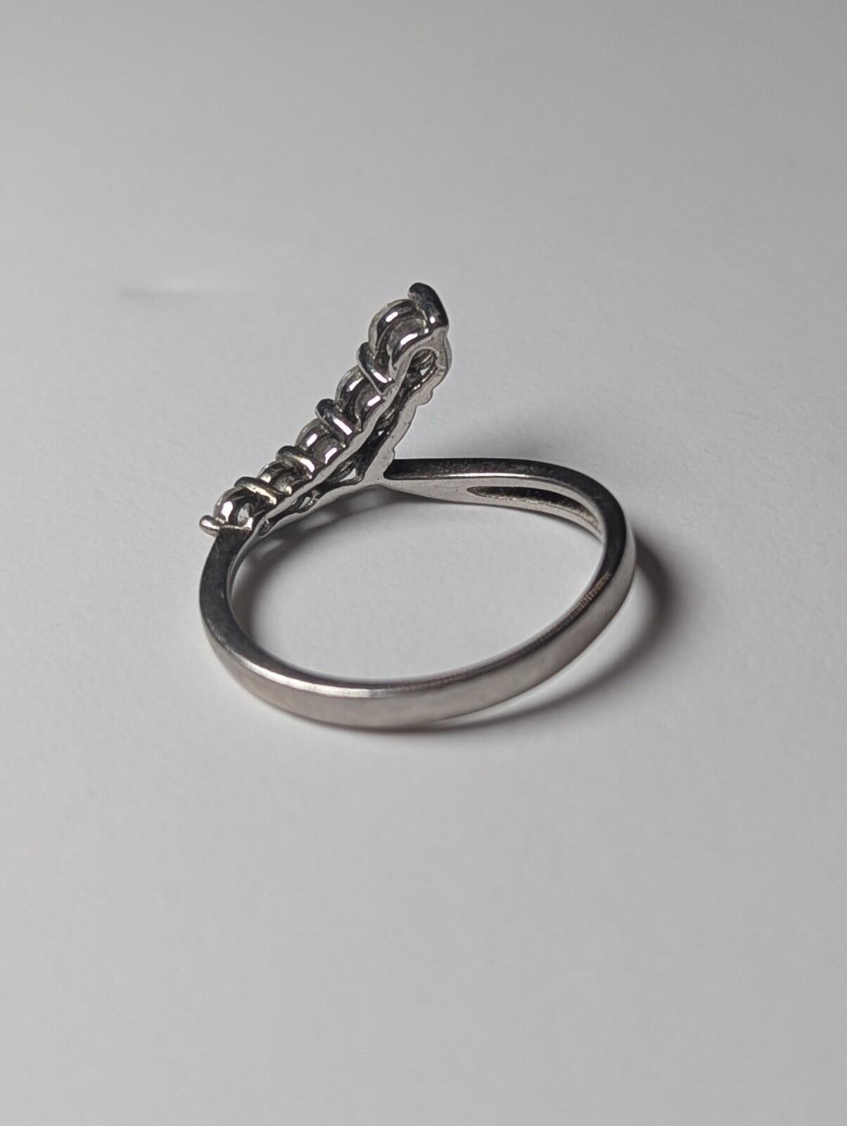 Vintage Sterling Silver 5 DQCZ Gemstone Branch Row Ring | Size S 1/2 | 925 - Image 4