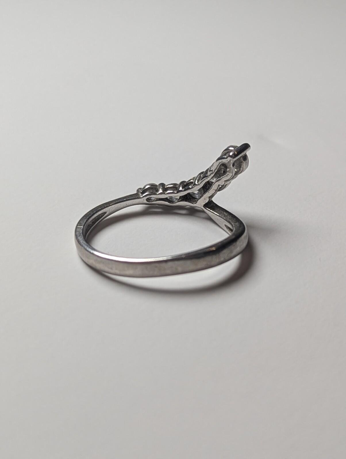 Vintage Sterling Silver 5 DQCZ Gemstone Branch Row Ring | Size S 1/2 | 925 - Image 5