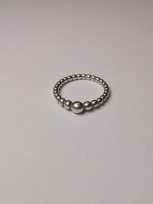 Genuine Sterling Silver Pandora Bubble Stacking Ring | Size S 1/2 | S925 ALE
