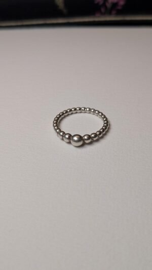Genuine Sterling Silver Pandora Bubble Stacking Ring | Size S 1/2 | S925 ALE