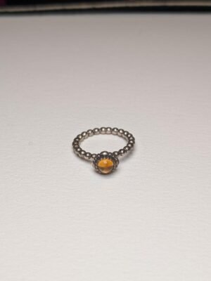 Genuine Sterling Silver Pandora November Citrine Birthstone Ring | Size K