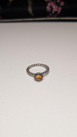 Genuine Sterling Silver Pandora November Citrine Birthstone Ring | Size K