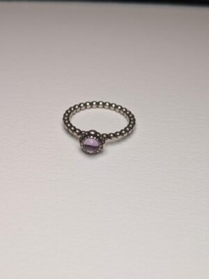 Genuine Sterling Silver Pandora Amethyst February Birthstone Ring | Size S | 925