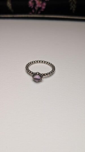 Genuine Sterling Silver Pandora Amethyst February Birthstone Ring | Size S | 925