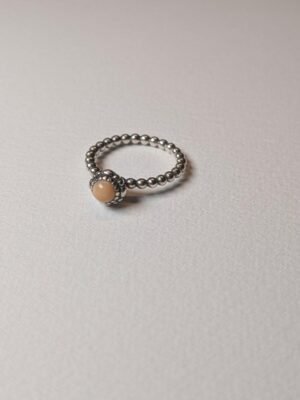 Genuine Sterling Silver Pandora Pink Opal October Birthstone Ring | Size N | 925