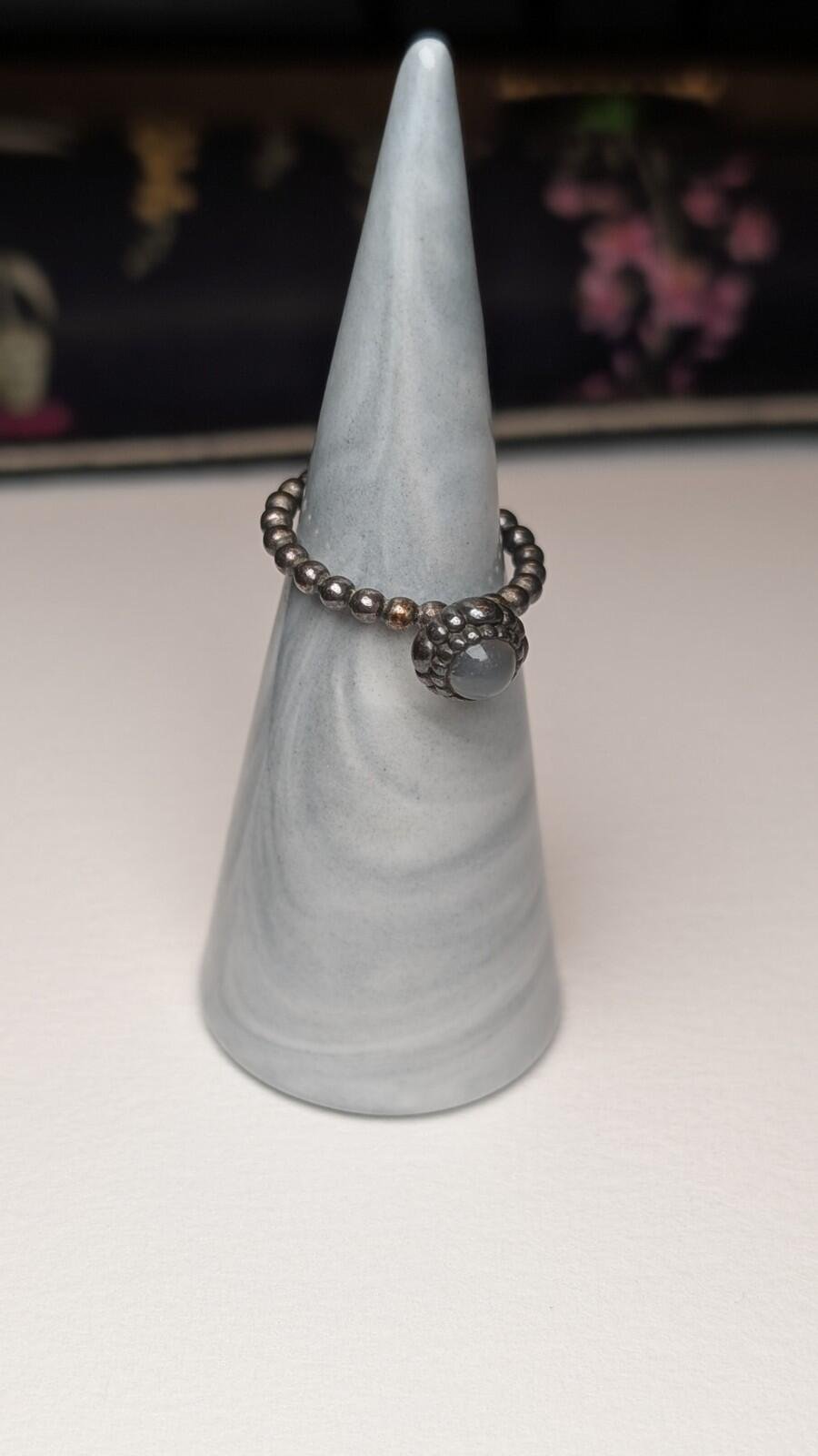 Genuine Sterling Silver Pandora June Moonstone Birthstone Ring | Size K | S925 - Image 7