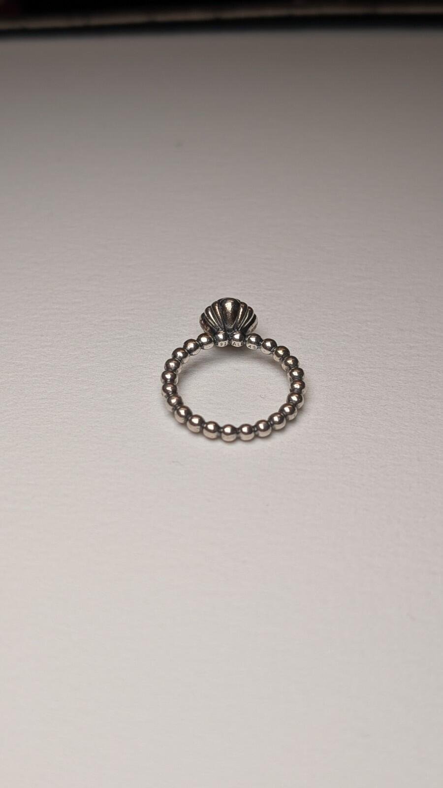 Genuine Sterling Silver Pandora Pink Opal October Birthstone Ring | Size I 1/2 - Image 5