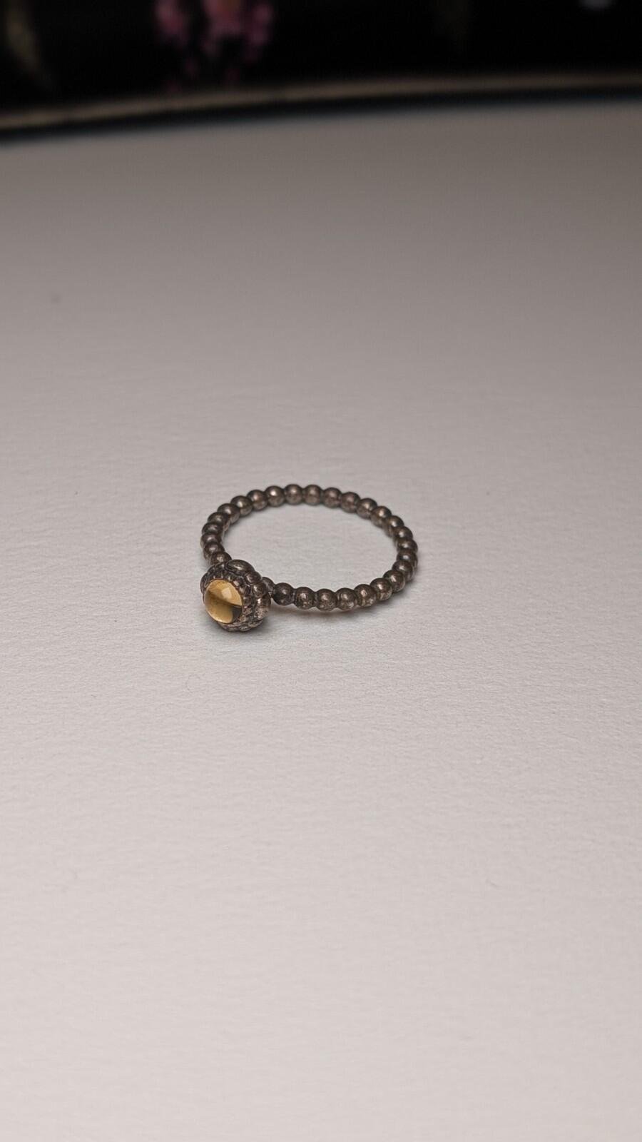 Genuine Sterling Silver Pandora November Citrine Birthstone Ring | Size S | S925