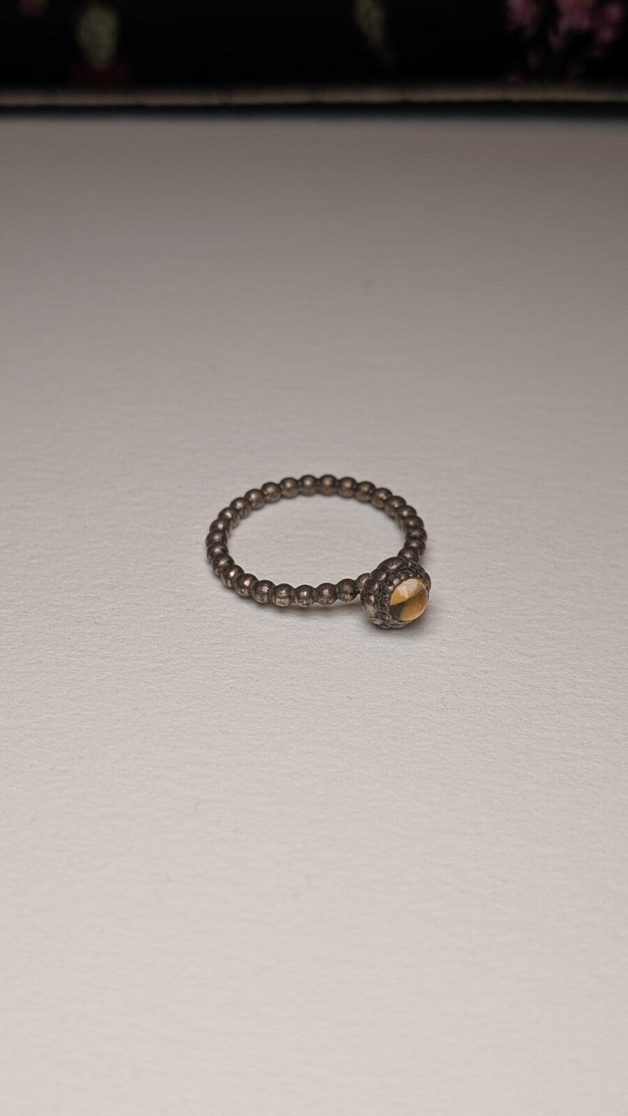 Genuine Sterling Silver Pandora November Citrine Birthstone Ring | Size S | S925 - Image 2
