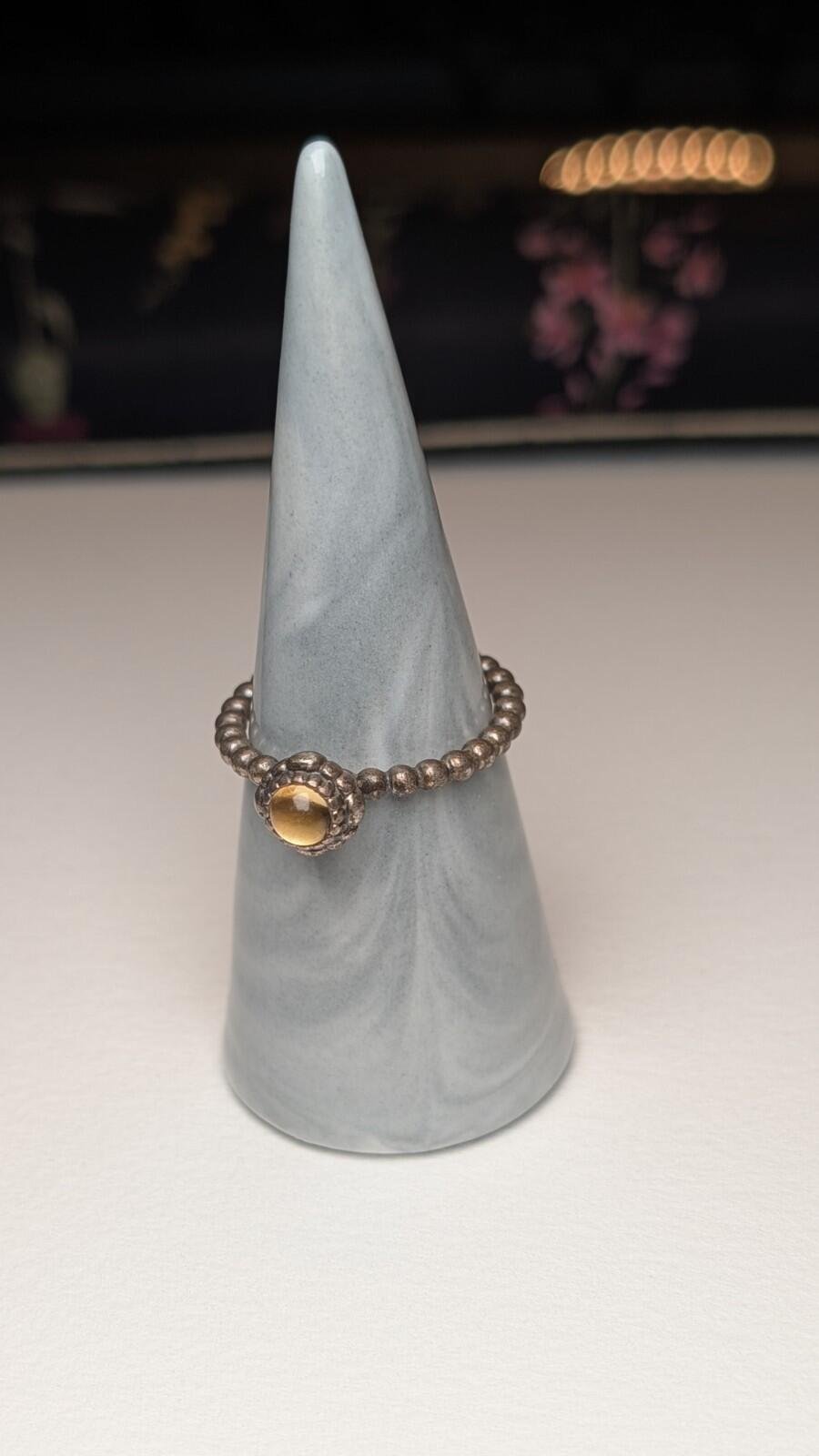 Genuine Sterling Silver Pandora November Citrine Birthstone Ring | Size S | S925 - Image 6