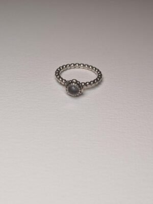 Genuine Sterling Silver Pandora April Crystal Birthstone Ring | Size N | S925