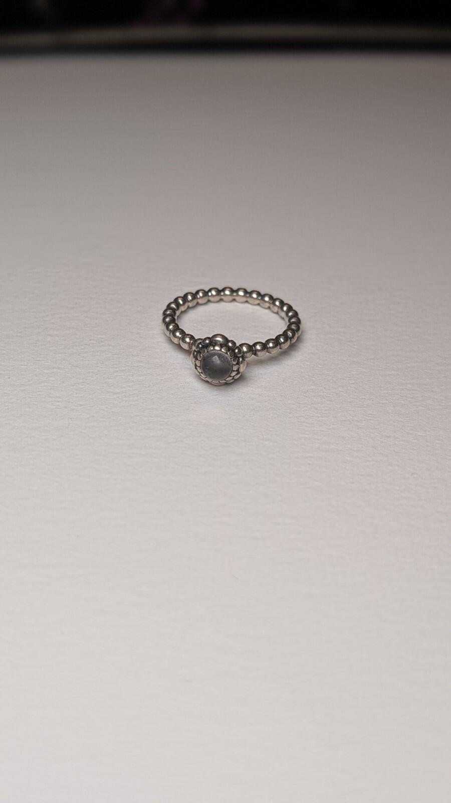Genuine Sterling Silver Pandora April Crystal Birthstone Ring | Size N | S925
