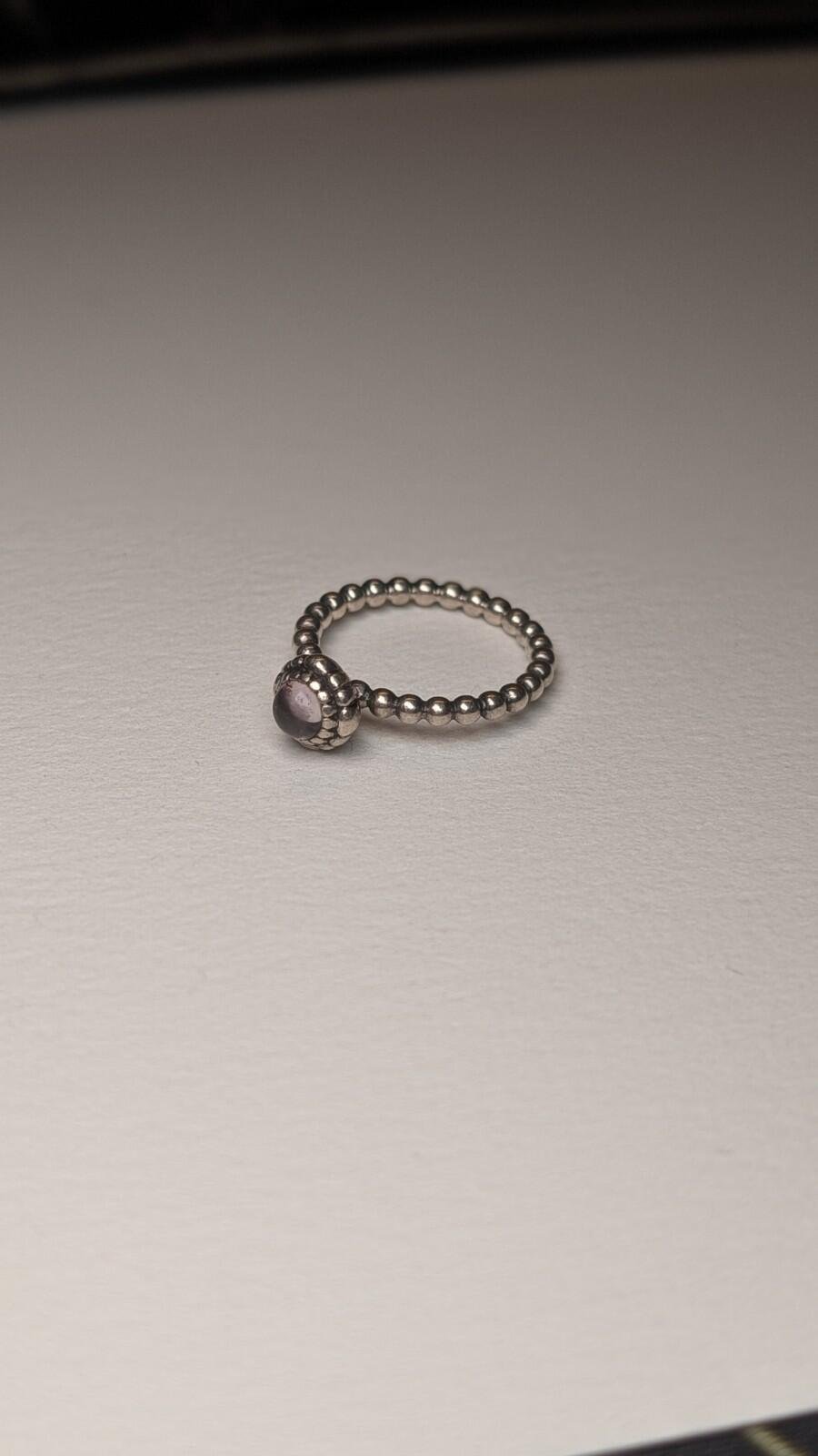 Genuine Sterling Silver Pandora April Crystal Birthstone Ring | Size N | S925 - Image 2