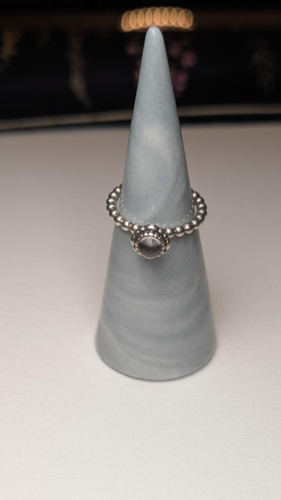 Genuine Sterling Silver Pandora April Crystal Birthstone Ring | Size N | S925 - Image 7