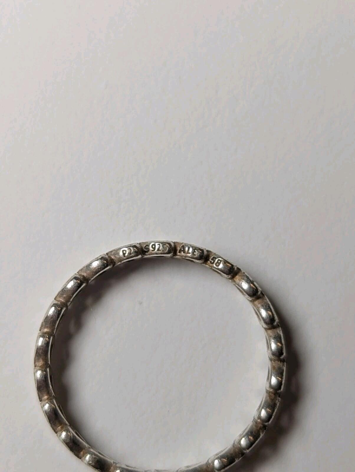Genuine Sterling Silver Pandora Band Of Hearts Stacking Ring | Size P 1/2 | S925 - Image 7