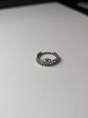 Genuine Sterling Silver Pandora Princess Tiara CZ Stacking Ring | Size N | S925