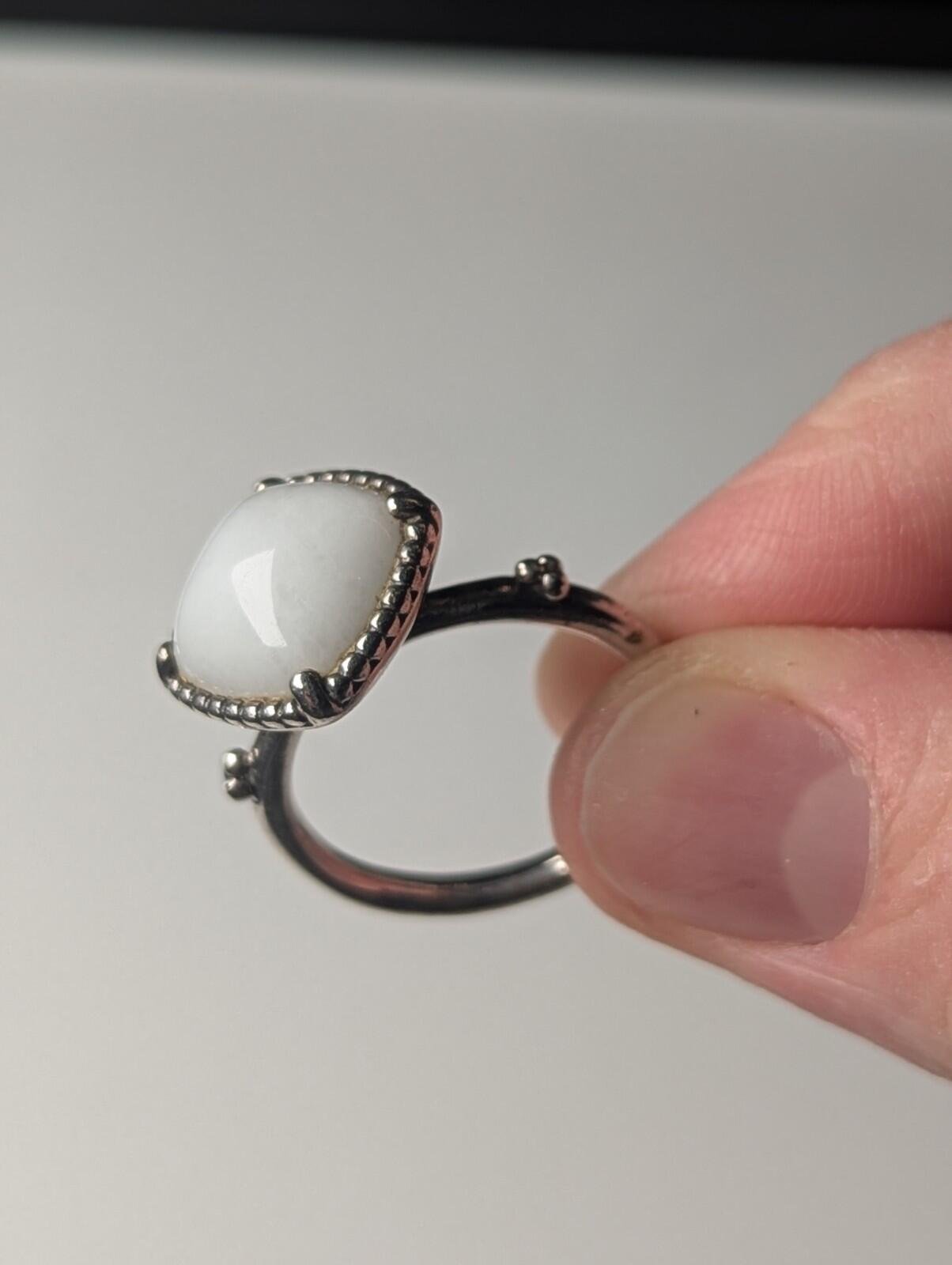 Genuine Sterling Silver Pandora Pure Radiance White Quartzite Ring | Size Q 1/2 - Image 3