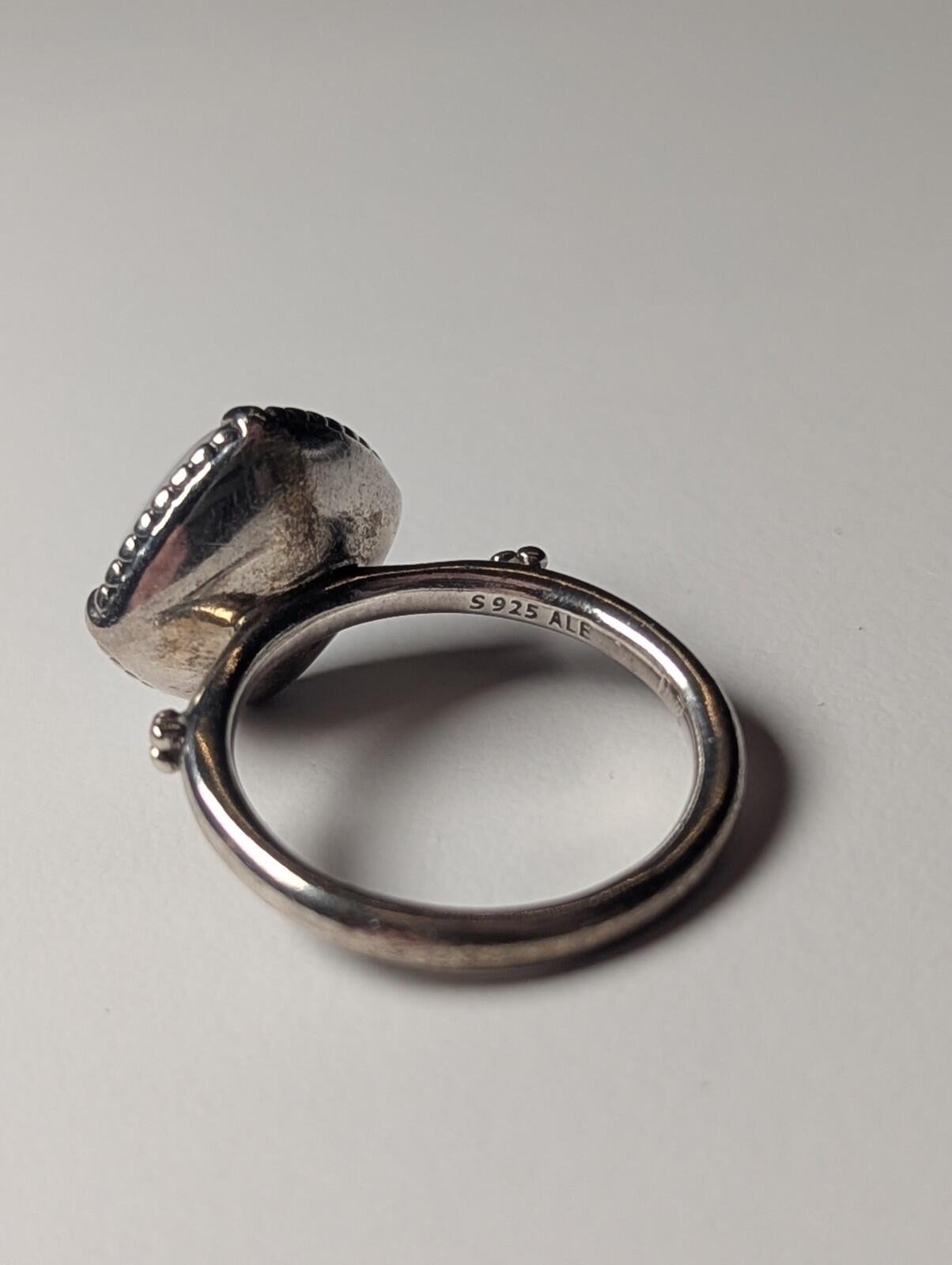 Genuine Sterling Silver Pandora Pure Radiance White Quartzite Ring | Size Q 1/2 - Image 6