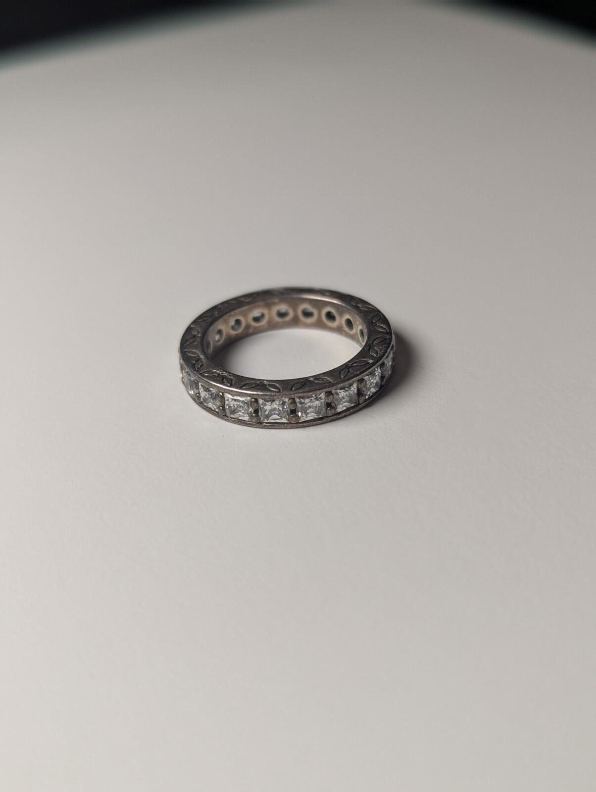 Genuine Sterling Silver Pandora CZ Gemstones Eternity Ring | Size N | S925