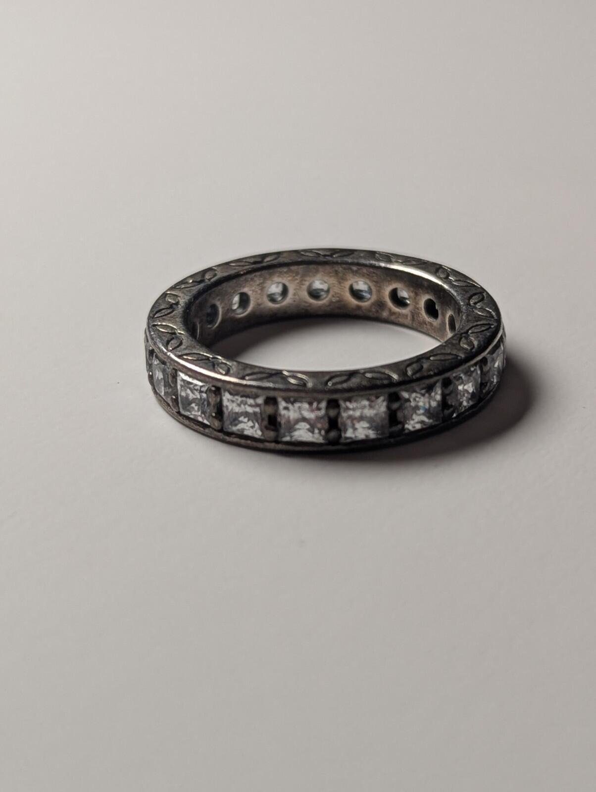 Genuine Sterling Silver Pandora CZ Gemstones Eternity Ring | Size N | S925 - Image 2