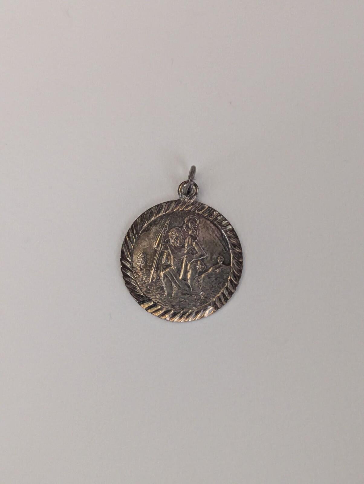 Vintage Sterling Silver St Christopher Pendant | 925 Silver - Image 2