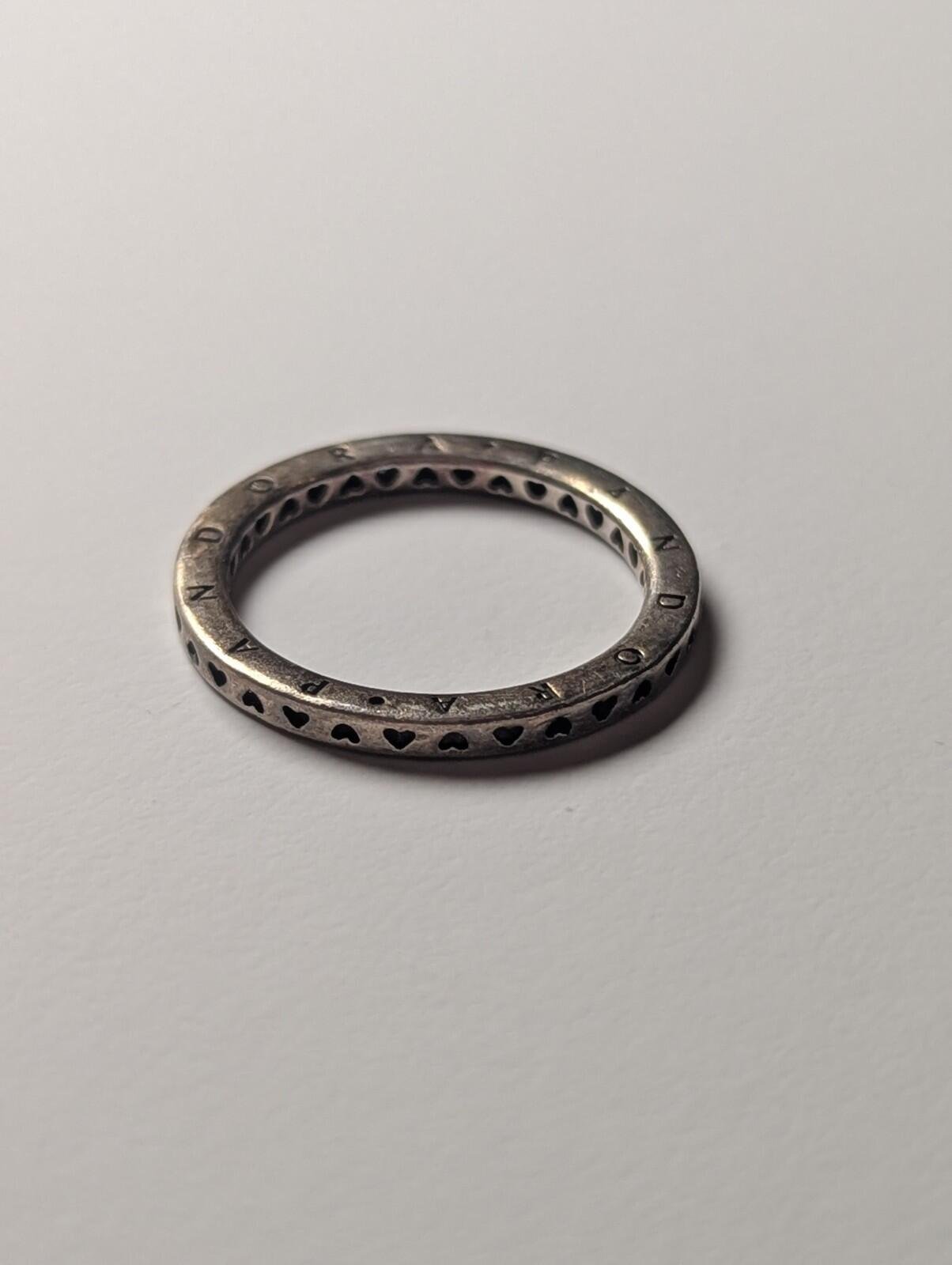 Genuine Sterling Silver Pandora Openwork Hearts Ring | Size N | S925 ALE Silver - Image 5