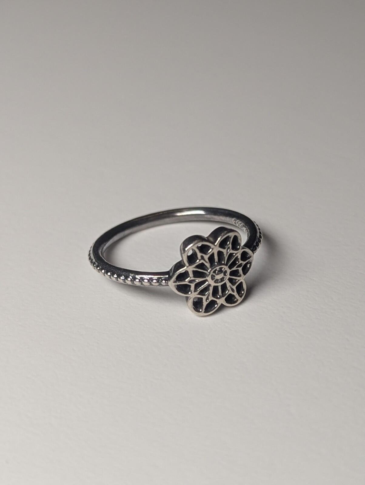 Genuine Sterling Silver Pandora Floral Daisy Lace Ring | Size L 1/2 | S925 ALE - Image 2