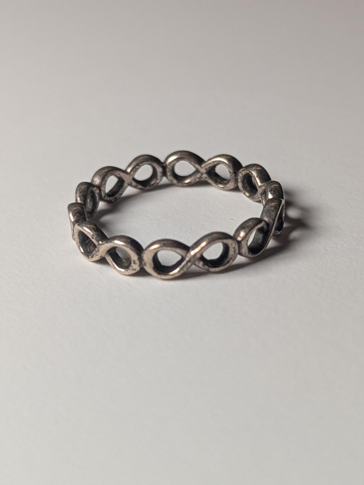 Genuine Sterling Silver Pandora Infinite Shine Infinity Ring | Size S | S925 ALE