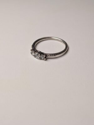 Genuine Sterling Silver Pandora 3 Stone Ring | Size Q 1/2 | S925 ALE Silver