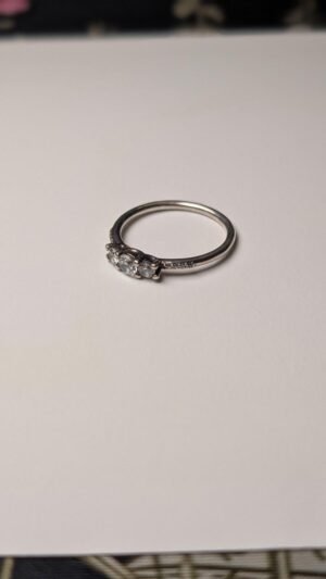 Genuine Sterling Silver Pandora 3 Stone Ring | Size Q 1/2 | S925 ALE Silver