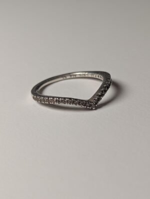 Genuine Sterling Silver Pandora CZ Wishbone Tiara Ring | Size L 1/2 | S925