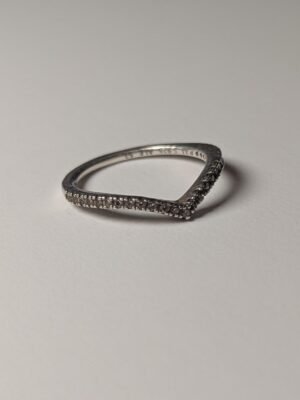 Genuine Sterling Silver Pandora CZ Wishbone Tiara Ring | Size L 1/2 | S925