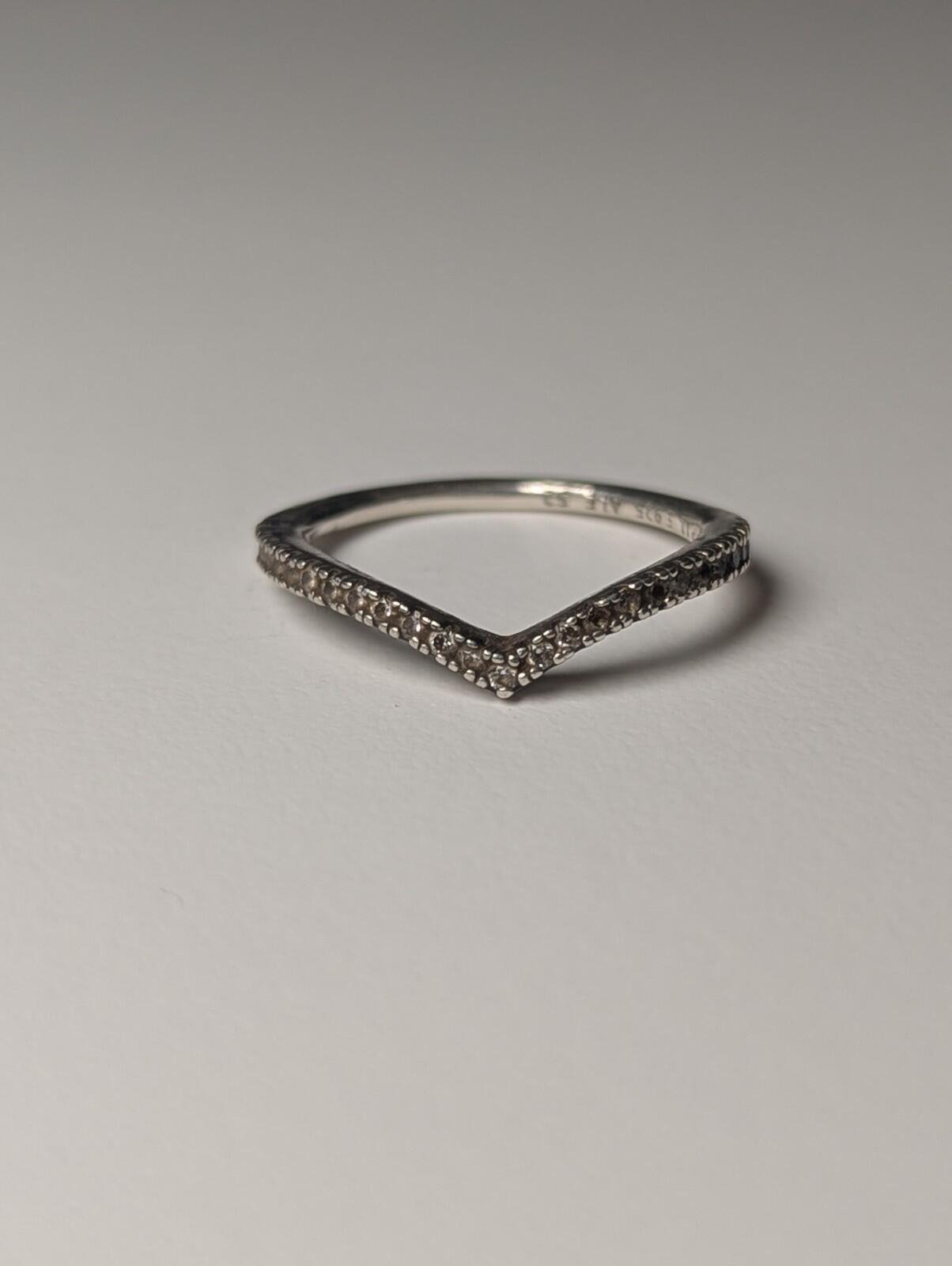 Genuine Sterling Silver Pandora CZ Wishbone Tiara Ring | Size L 1/2 | S925 - Image 2