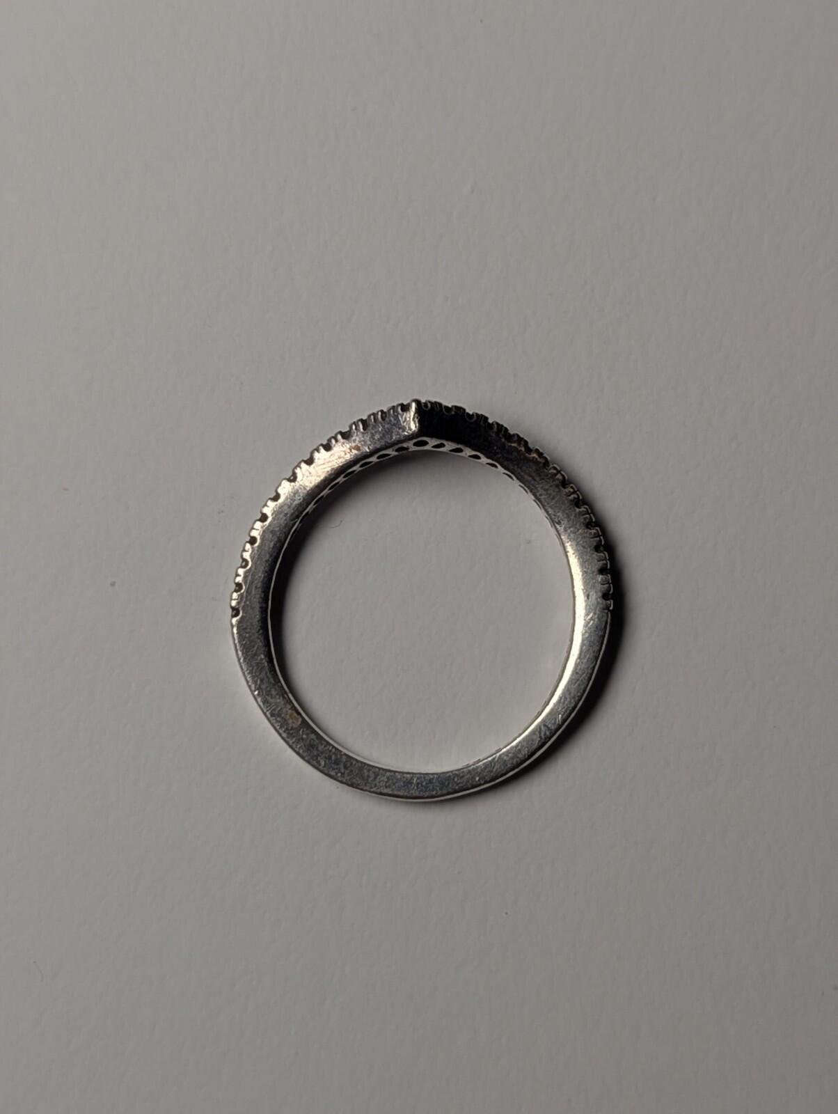 Genuine Sterling Silver Pandora CZ Wishbone Tiara Ring | Size L 1/2 | S925 - Image 6