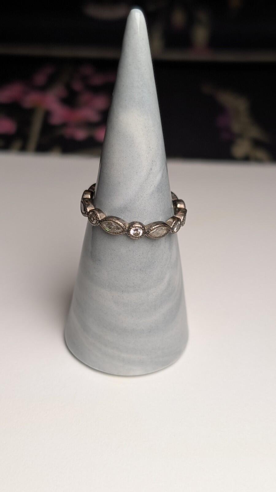 Genuine Sterling Silver Pandora CZ Ring | Size Q 1/2 | S925 ALE Silver - Image 3