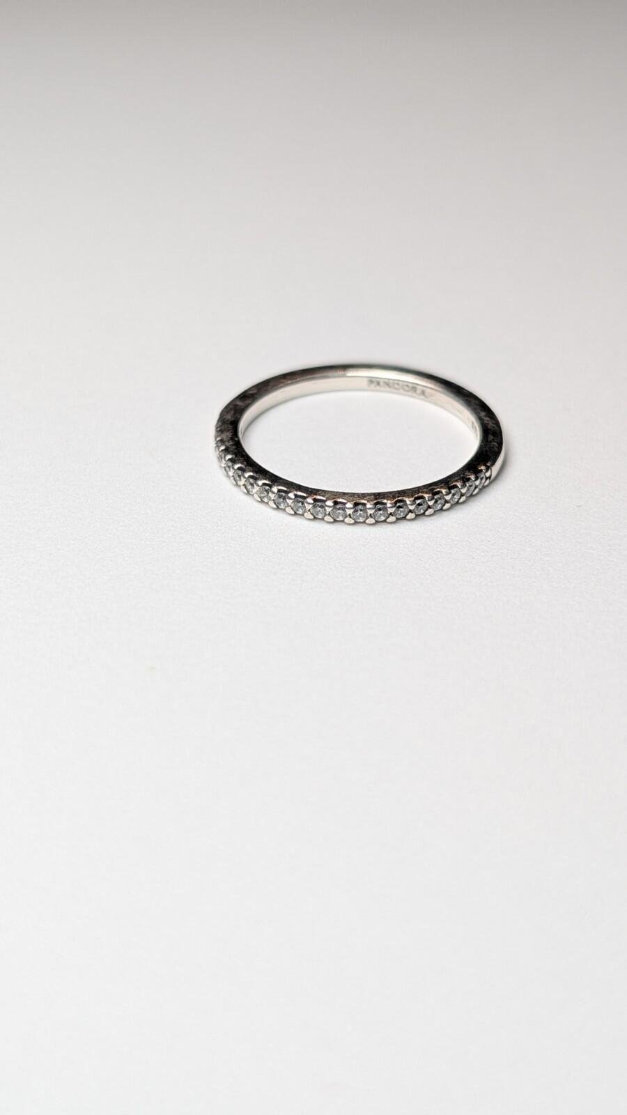Genuine Pandora Sterling Silver Clear CZ Stones Ring | Size P | S925 Silver - Image 2