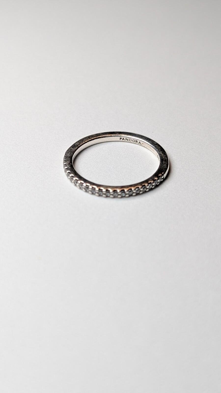 Genuine Pandora Sterling Silver Clear CZ Stones Ring | Size P | S925 Silver - Image 3