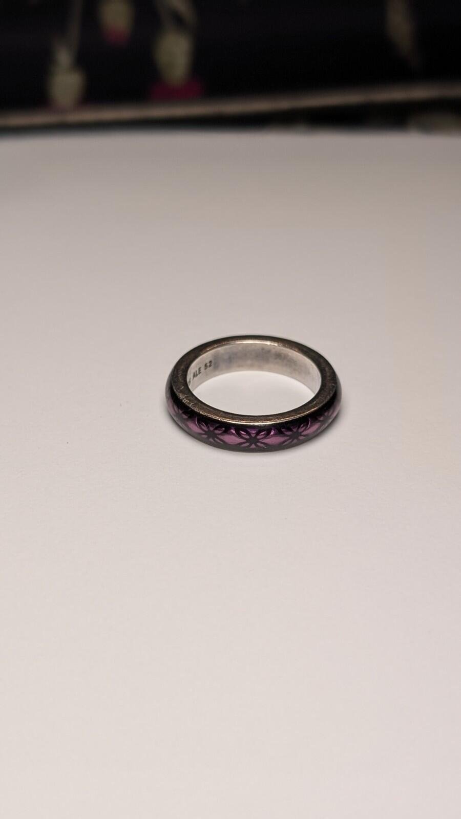 Genuine Sterling Silver Pandora Purple Flower Ring | Size L 1/2 | S925 ALE