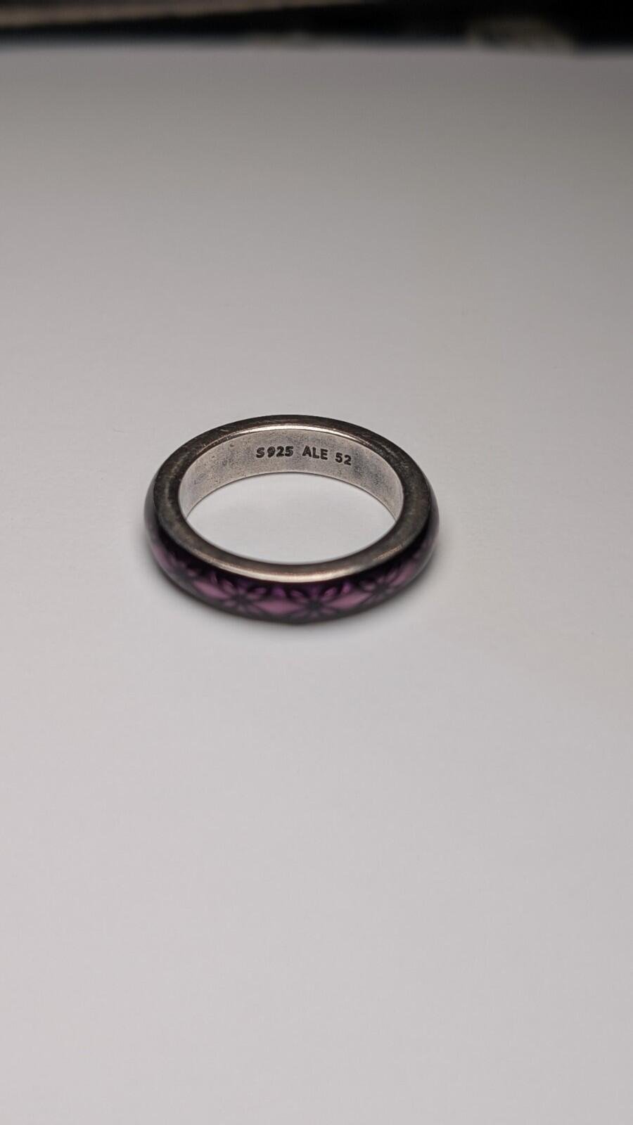 Genuine Sterling Silver Pandora Purple Flower Ring | Size L 1/2 | S925 ALE - Image 2