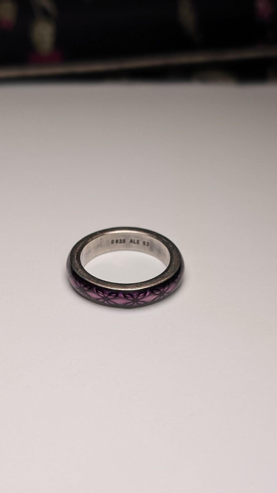 Genuine Sterling Silver Pandora Purple Flower Ring | Size L 1/2 | S925 ALE - Image 3