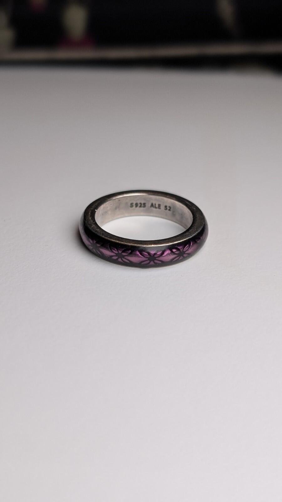 Genuine Sterling Silver Pandora Purple Flower Ring | Size L 1/2 | S925 ALE - Image 6