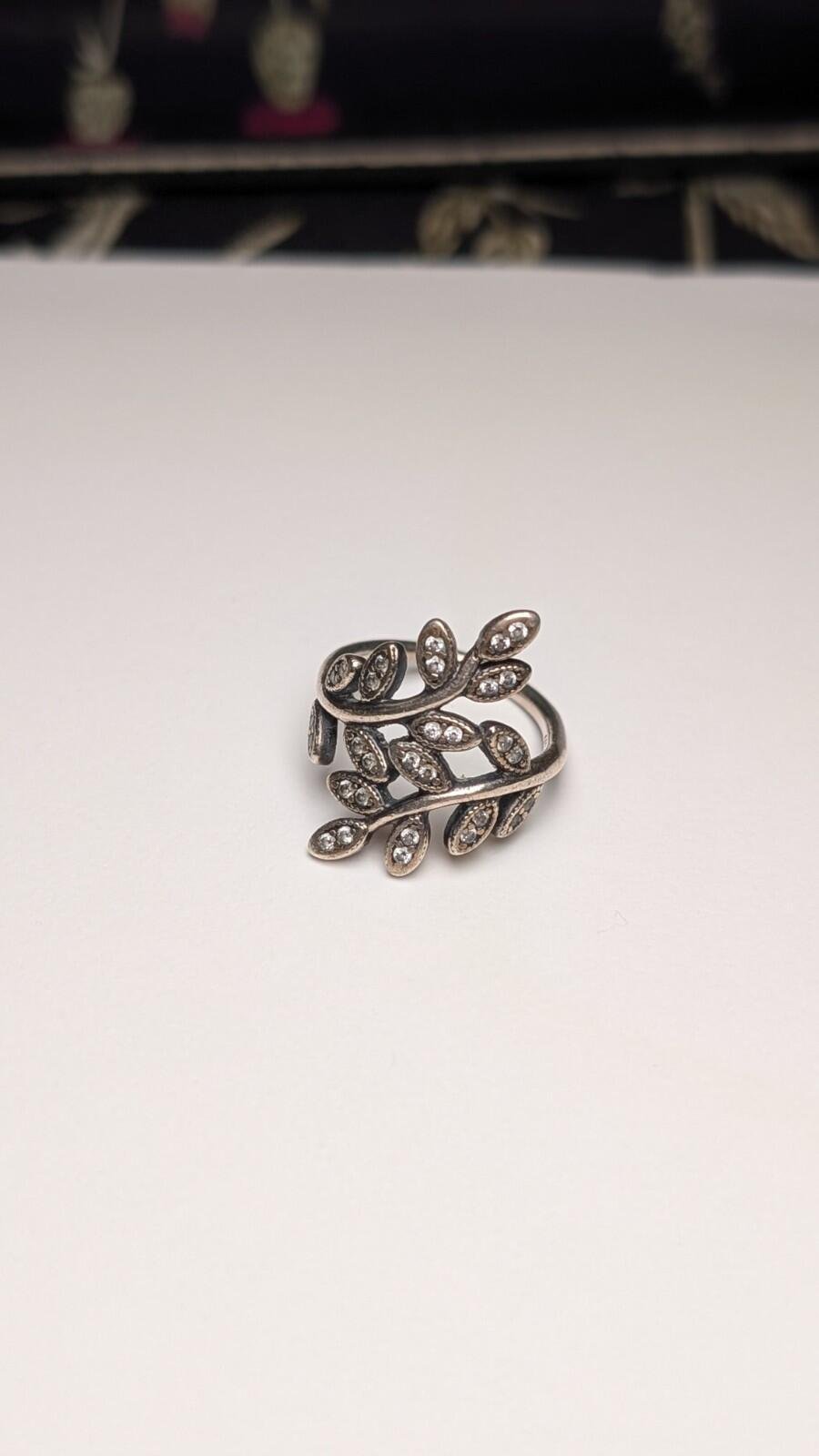 Genuine Sterling Silver Pandora Flower Cocktail Ring | Size N 1/2 | S925 ALE
