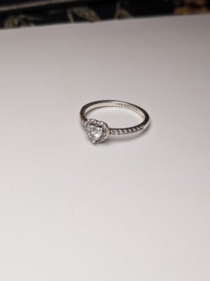 Genuine Sterling Silver Pandora Elevated Heart Ring | Size S | S925 ALE Silver