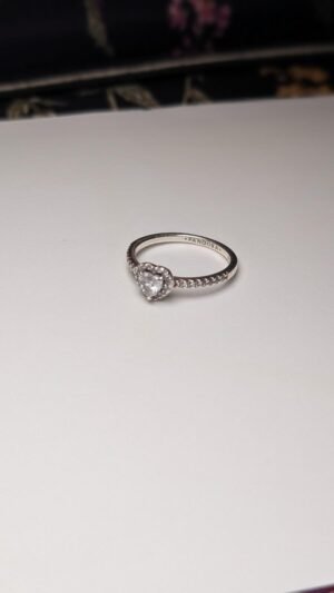 Genuine Sterling Silver Pandora Elevated Heart Ring | Size S | S925 ALE Silver