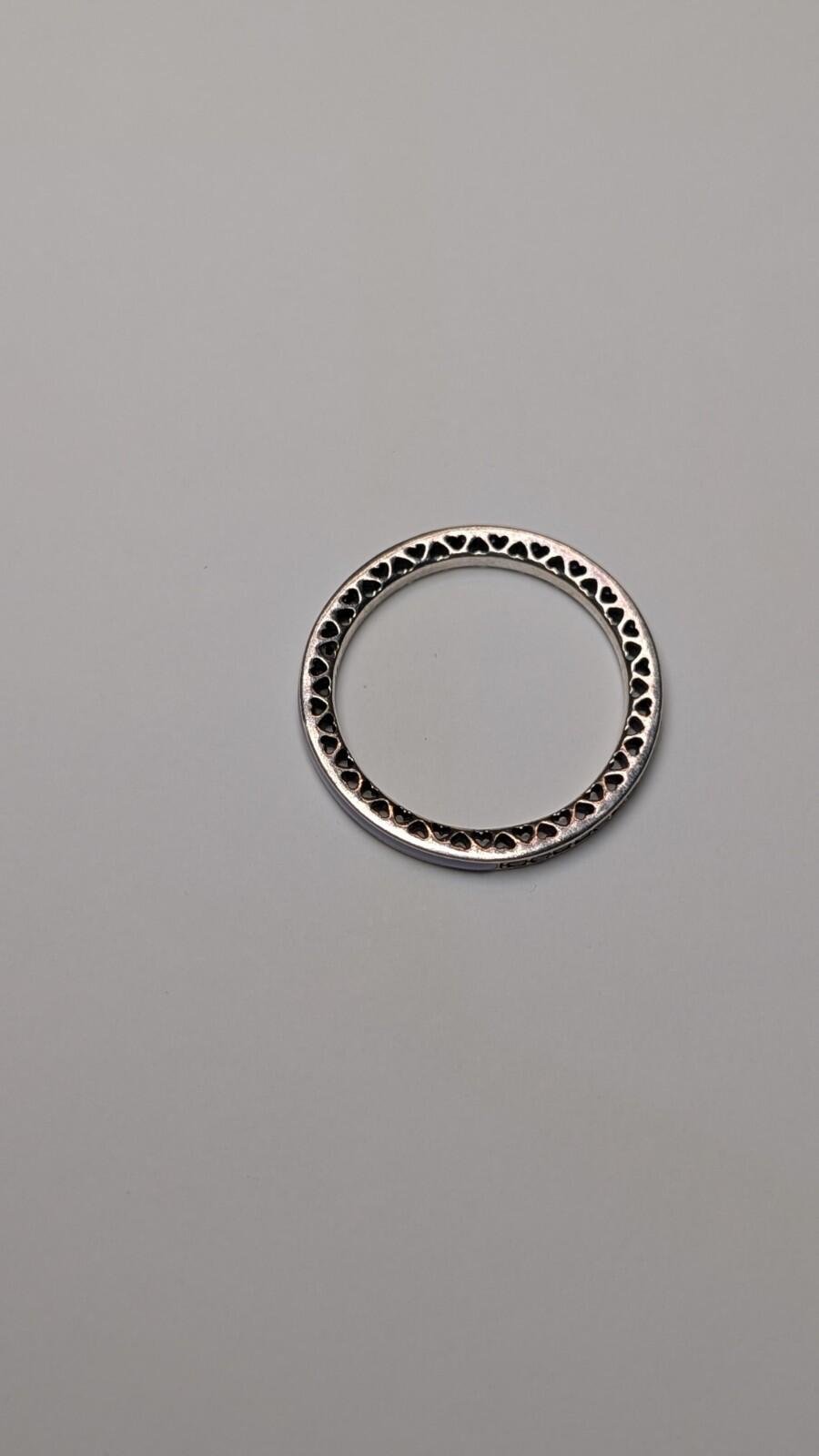 Genuine Sterling Silver Pandora Lavendar Radiant Hearts Ring | Size Q 1/2 | ALE - Image 6