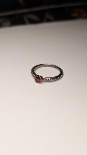 Genuine Sterling Silver Pandora Red CZ Heart Ring | Size L 1/2 | S925 ALE Silver