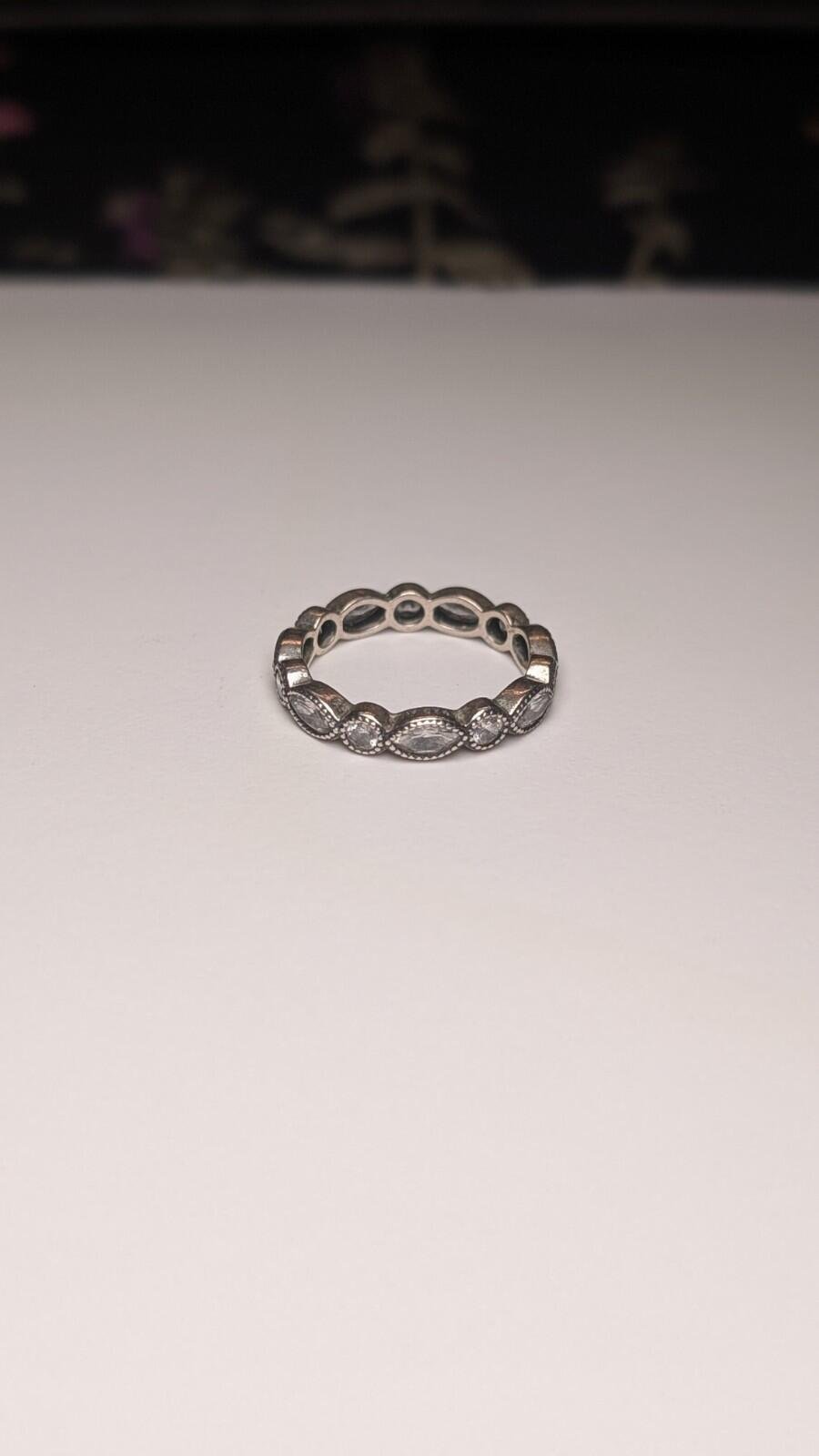 Genuine Sterling Silver Pandora CZ Ring | Size L 1/2 | S925 ALE Silver - Image 3