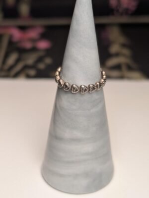 Genuine Sterling Silver Pandora Band of Hearts Ring | Size I 1/2 | S925 ALE