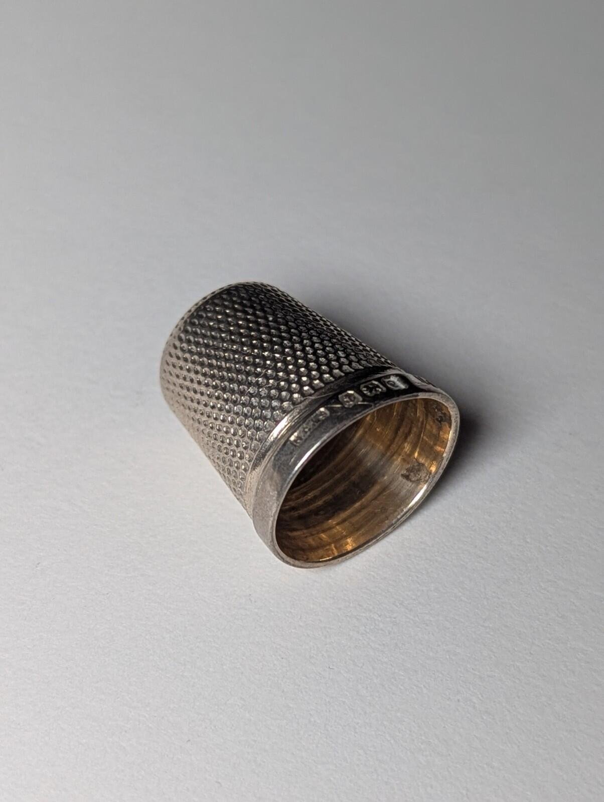 Antique Sterling Silver 1902 Birmingham Thimble Dots Design | Weight: 3.16g - Image 2
