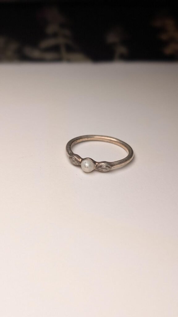 Genuine Sterling Silver Pandora Pearl Ring | Size L 1/2 | S925 ALE Silver